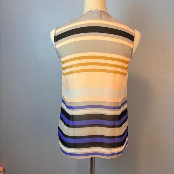 Cabi Underline Multicolor Colorblock Striped Tank X-Small V-Neck Coastal Cottage - Picture 3 of 6